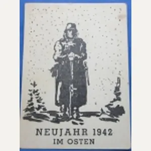 German WWII New Year Card 1942, IR 449 Staff