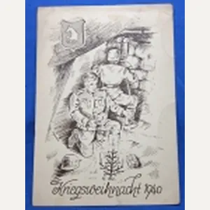 German WWII Feldpost Christmas Card 1940, IR 317