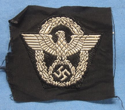 German WWII Fire Police Cloth Hat Insignia — image 2
