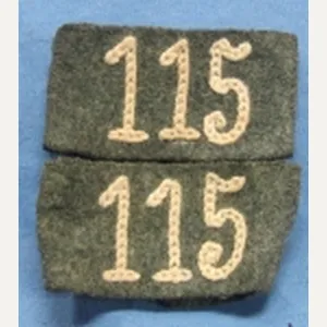 German WWII Heer Enlisted Shoulder Strap Numbers, IR 115