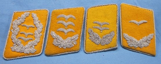 German WWII Luftwaffe Officer Single Collar Tab Lot, 4 Pieces — image 2