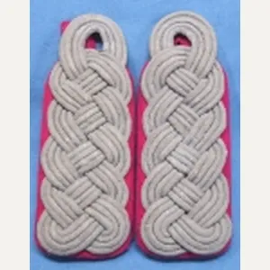 German WWII Heer Field Grade Shoulder Boards, Carmine Piping, Pair