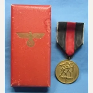 German WWII Czech Occupation Medal, Cased