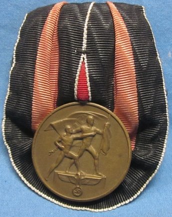 German WWII Czech Occupation Medal, Parade Mount — image 2