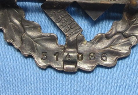 German WWII SA Sports Badge, Bronze, Numbered 51408 — image 4
