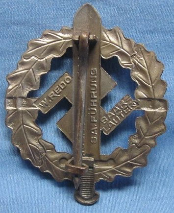 German WWII SA Sports Badge, Silver Class, W.Redo Mfg. — image 3