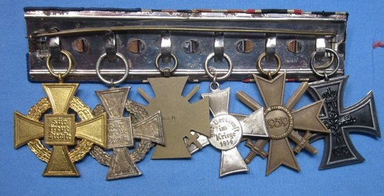 German WWI-WWII 6 Place Medal Bar — image 3