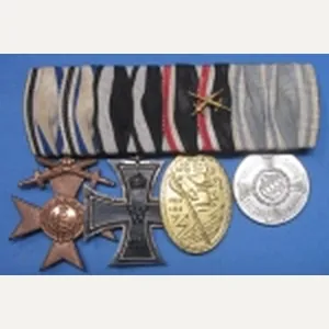German WWI Bavarian Soldier 4 Place Medal Bar