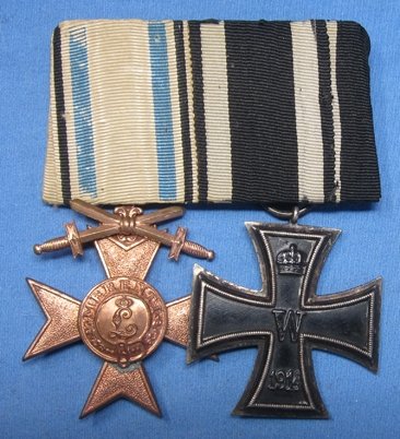 German WWI Bavarian Soldier 2 Place Medal Bar — image 2