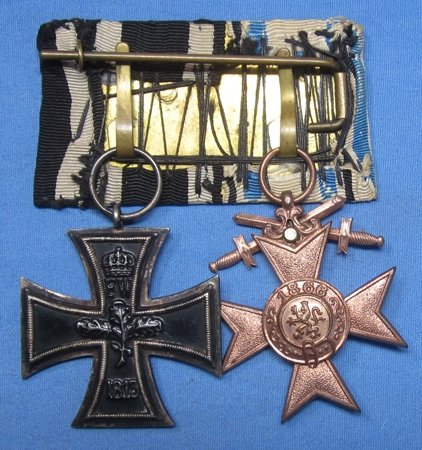 German WWI Bavarian Soldier 2 Place Medal Bar — image 3