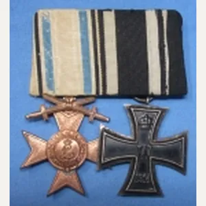 German WWI Bavarian Soldier 2 Place Medal Bar