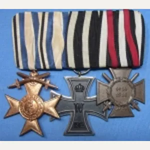 German WWI Bavarian Soldier 3 Place Medal Bar