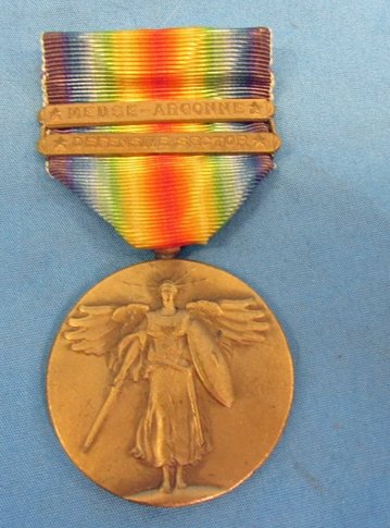  US WWI Victory Medal, Meuse-Argonne, Defensive Sector Bars — image 2
