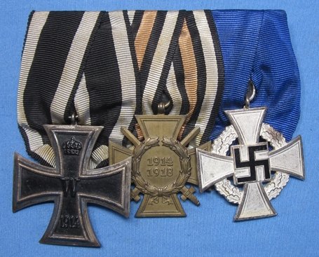German WWI-WWII 3 Place Medal Bar — image 2