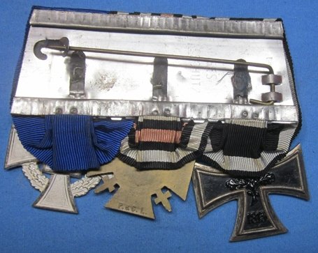 German WWI-WWII 3 Place Medal Bar — image 3