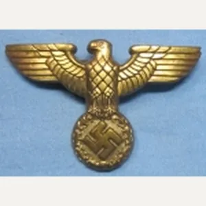 German WWII NSDAP Visor Hat Eagle, Gold, RZM M1/17