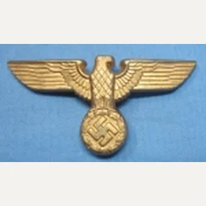 German WWII NSDAP Visor Hat Eagle, Zinc, Gold Paint