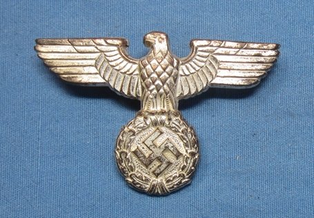 German WWII Silver NSDAP Cap Eagle, Owner Modified — image 2