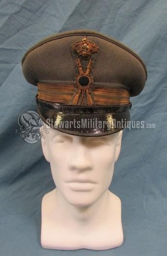  Italian WWII Grey Topped Infantry Officers Visor Hat — image 2