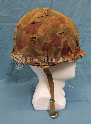  US WWII USMC M1 Helmet, Liner and Camouflage Cover, Korean War Service — image 3