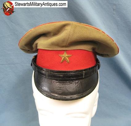  Japanese  WWII Army Officers Visor Hat, Removable Cotton Cover — image 2