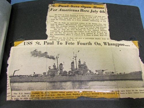  US Post WWII US Navy Scrapbook, Leather Cover, Chinese Dragons — image 8