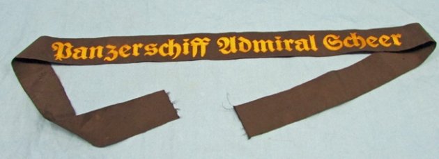 German Kriegsmarine Cap Tally, Panzerschiff Admiral Scheer — image 3