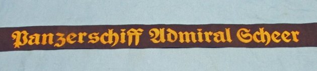 German Kriegsmarine Cap Tally, Panzerschiff Admiral Scheer — image 4