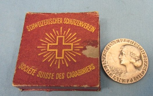  Swiss WWII Era Marksmanship Association Shooting Medal, Cased — image 4