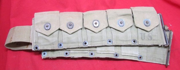 US WWII Canvas M1926, 10 Pocket Cartridge Belt, 1942 — image 4
