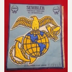 US WWII Era USMC Large Jacket Insignia on GEMSCO Cardstock