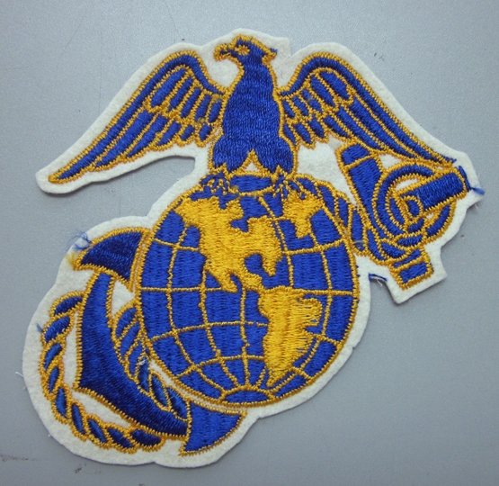 US WWII Era USMC Jacket Patch, Blue On White — image 2