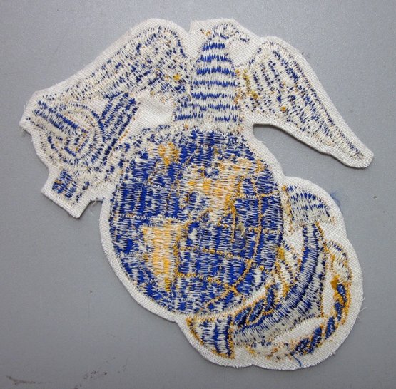 US WWII Era USMC Jacket Patch, Blue On White — image 3