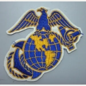 US WWII Era USMC Jacket Patch, Blue On White