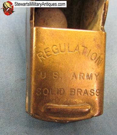 US WWII Brass Whistle, Regulation US Army — image 3