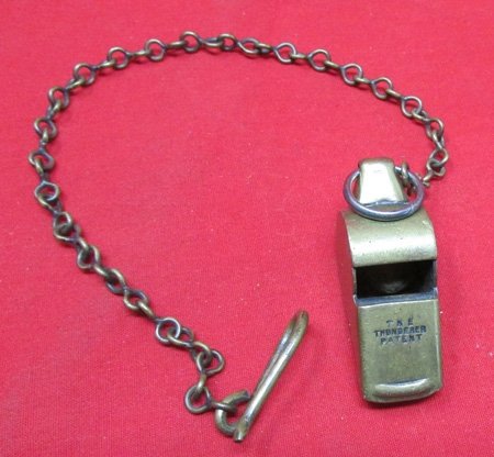 US WWII Brass Whistle, 'The Thunderer', Made in England — image 4