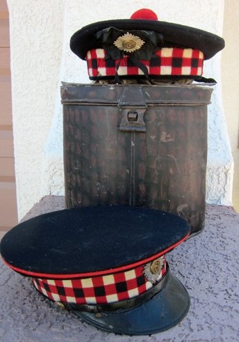 British WWI Identified Visor Hat & Kilmarnock Bonnet, Royal Scots — image 2