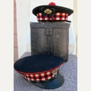 British WWI Identified Visor Hat & Kilmarnock Bonnet, Royal Scots
