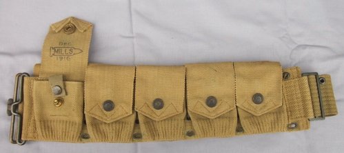 US WWI Mills 10 Pocket, Rimmed Eagle Snap Ammunition Belt, Near New — image 3