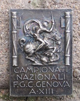 Italian WWII Fascist Era Sports Badge, National Championship, Silver — image 2
