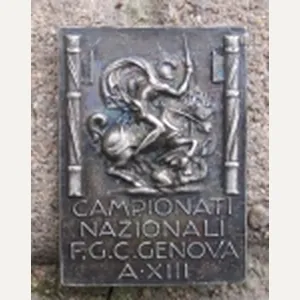 Italian WWII Fascist Era Sports Badge, National Championship, Silver