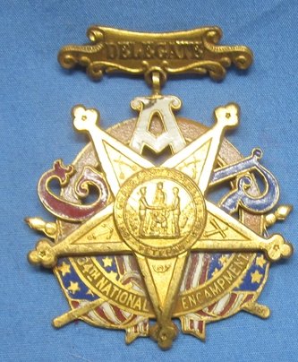 US Post Civil War GAR 34th National Encampment Delegate Badge Drop — image 2