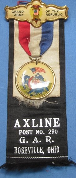 US Post Civil War GAR Post 290, Roseville Ohio Ribbon — image 2