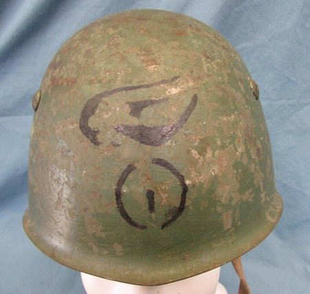  Italian WWII M1933 Helmet, Hand Painted Insignia — image 3