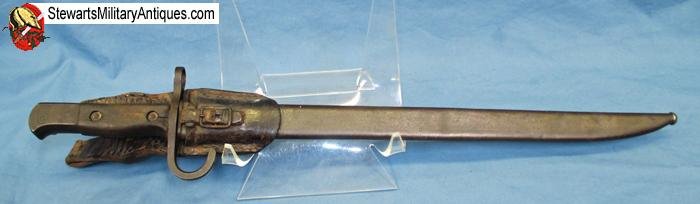  Japanese WWII Type 30 Bayonet, Tokyo Hourglass Seisakusho  with Leather Frog — image 2