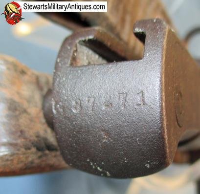  Japanese WWII Type 30 Bayonet, Tokyo Hourglass Seisakusho  with Leather Frog — image 3