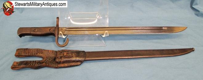  Japanese WWII Type 30 Bayonet, Tokyo Hourglass Seisakusho  with Leather Frog — image 4