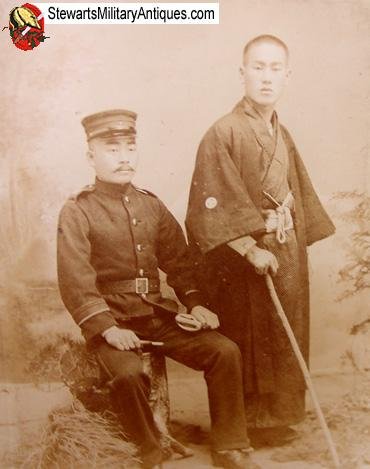  Japanese Meiji Era Army NCO Photo, Duo — image 2