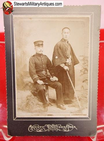  Japanese Meiji Era Army NCO Photo, Duo — image 3