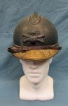 French WWI Adrian Helmet, Artillery & Veterans Brass Visor Plate